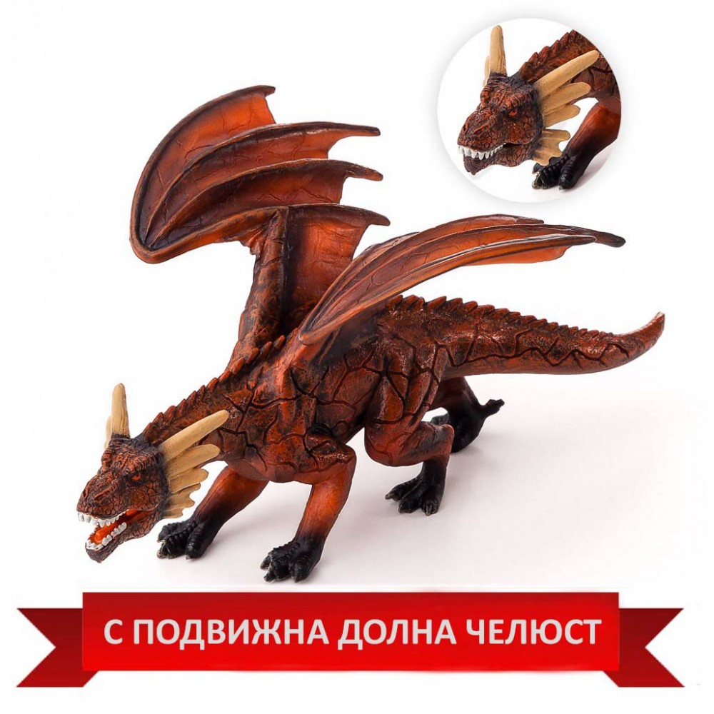 Фигурка Огнен дракон с подвижна челюст 387253