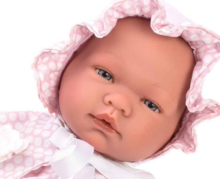 0365340 Кукла-бебе Мария с розово костюмче на точки, 43 см.