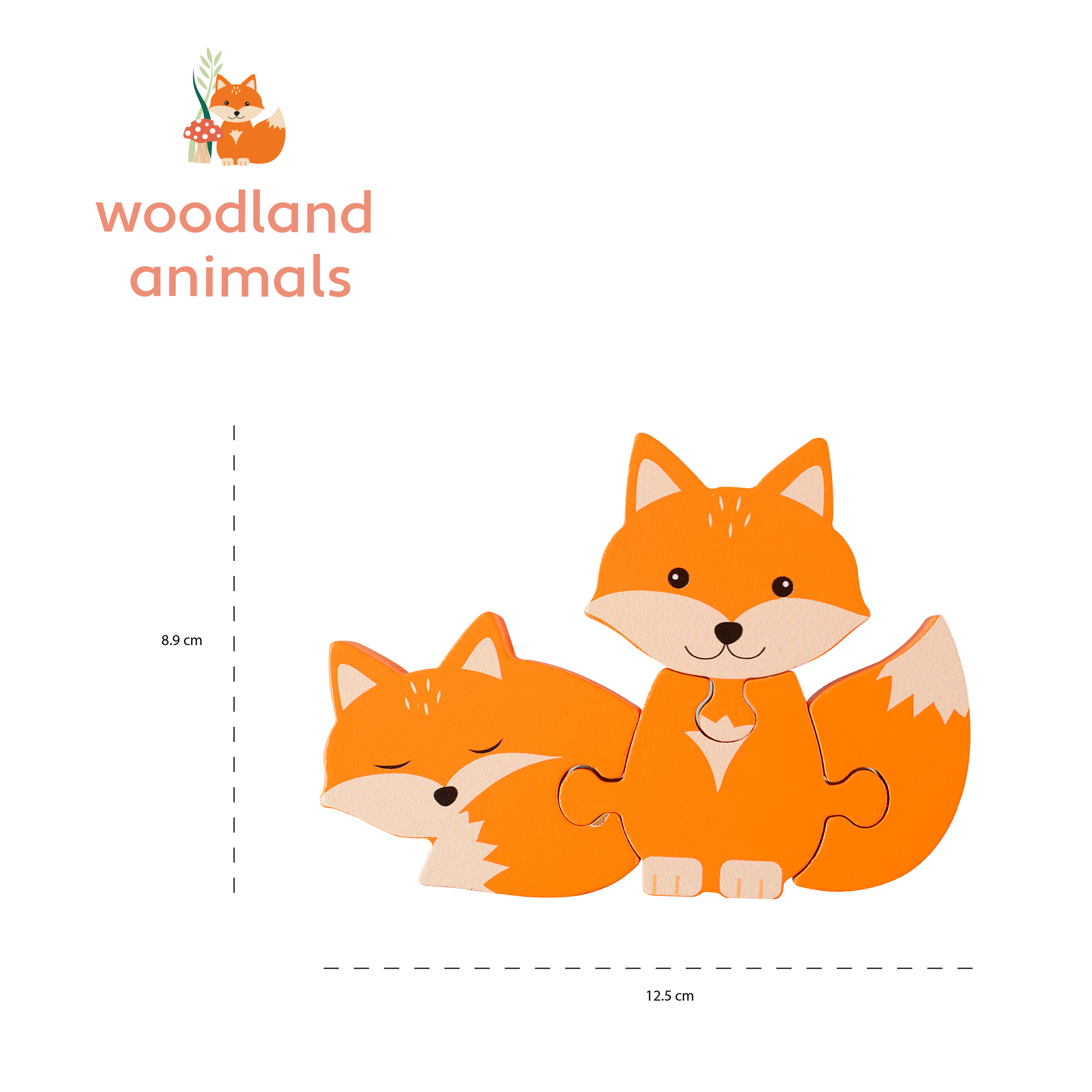 OTT06173 Дървен Пъзел "Лисички" - Woodland Animals