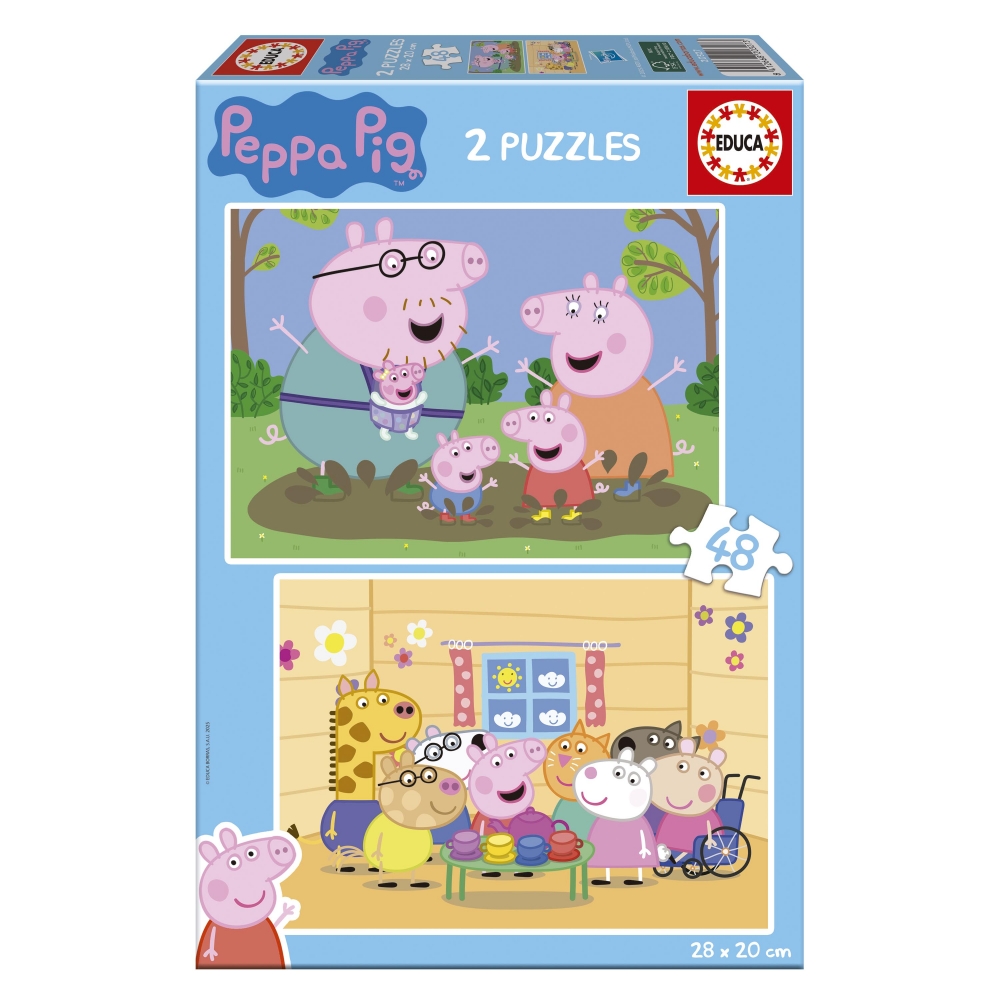 EDU20327 Пъзел, Educa, Peppa Pig 2 в 1, 2 x 48 части