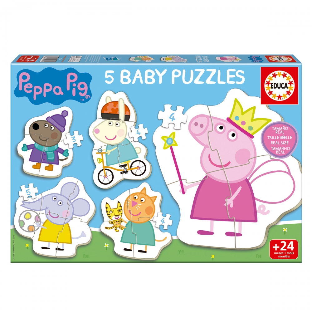 EDU20318 Прогресивен пъзел, Educa, Peppa Pig, 5 в 1, 3/4/4/4/5/ части