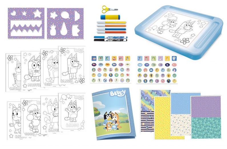 LI110681 Творчески комплект, Lisciani, Bluey, Училище по рисуване със светеща дъска
